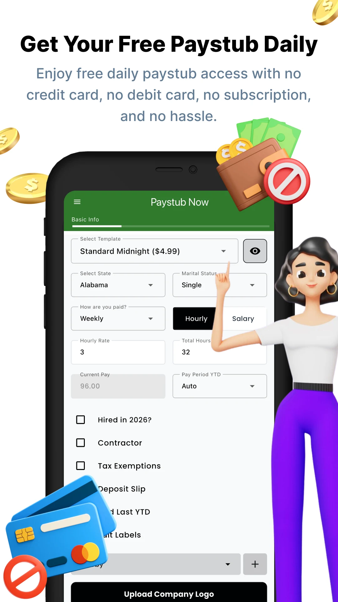 FreePayStubNow: Check Stubs screenshot