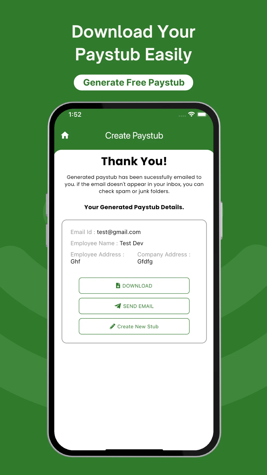 FreePayStubNow: Check Stubs screenshot
